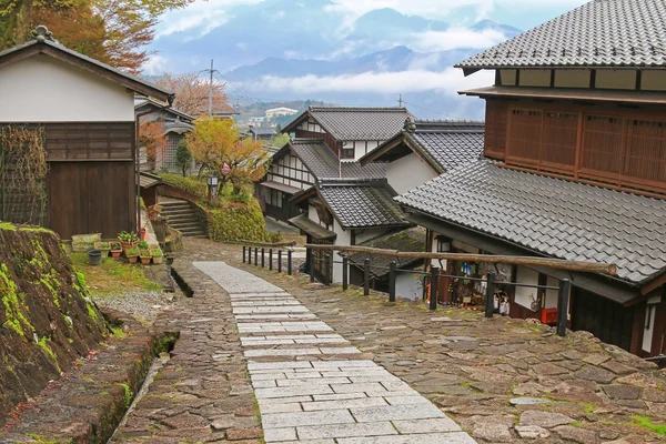 Foggy afternoon at the well preserved village in Magome - juku in Japan