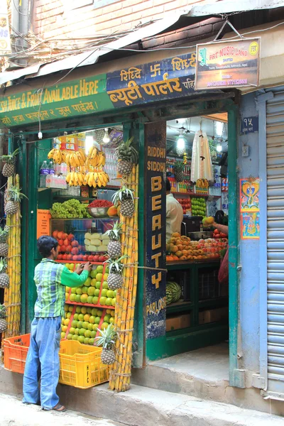 Fresh juice and fruit shop in Kathmandu, Nepal