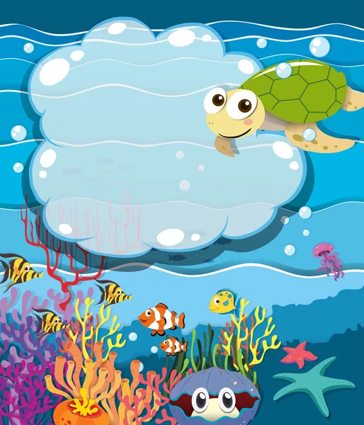 Underwater scene with sea animals