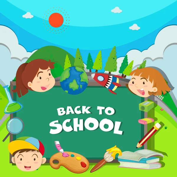 Back to school theme with children