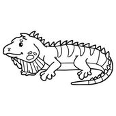 Iguana cartoon coloring book — Stock Vector © izakowski #50123403