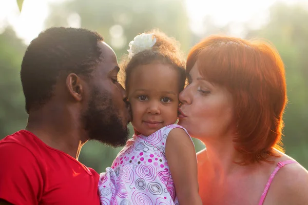 Multiracial mixed family concept.