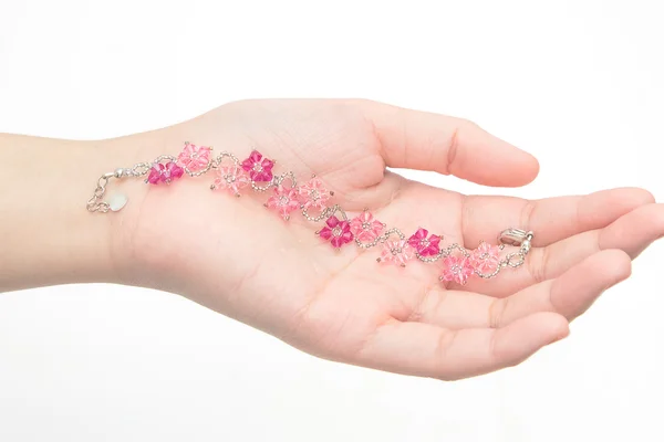 Beautiful crystal Bracelet on woman hand