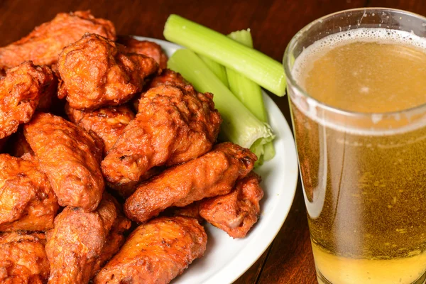 Chicken Buffalo Wings and Beer