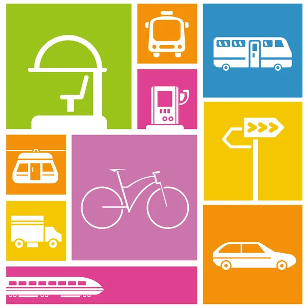 Traffic, public transportation icons