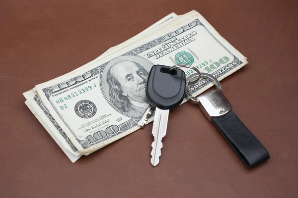 Car key with dollars