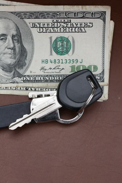 Car key with dollars
