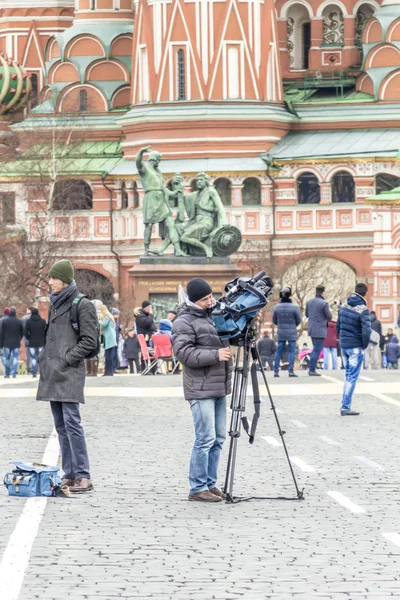 The operator removes the video on Red Square, Russia.