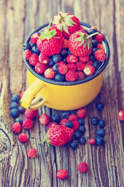 Berries in metallic cup