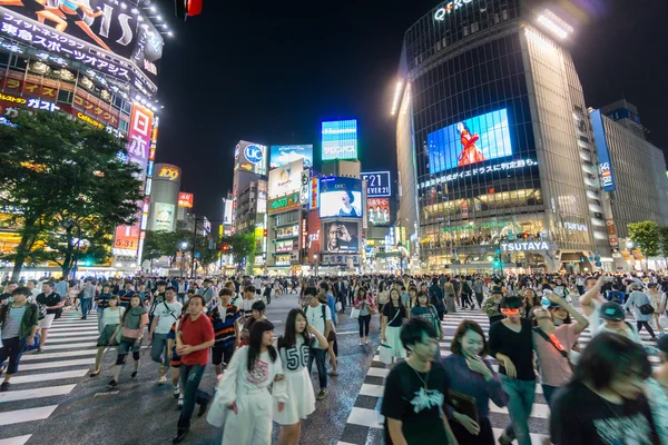 Shibuya crowd and illuminated signs