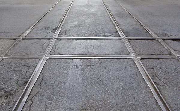 Tram tracks in the city