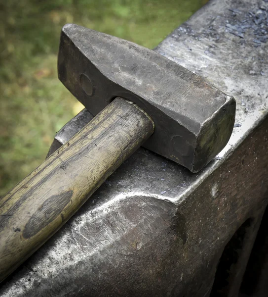 Forging hammer on the anvil