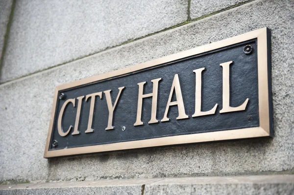 Name Plate on City Hall