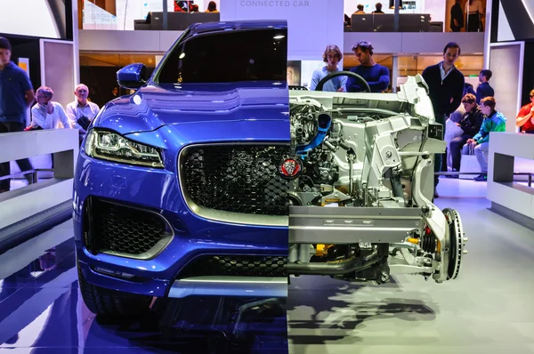 FRANKFURT - SEPT 2015: Jaguar F-Pace CX-17 Sport RS presented at