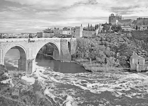 Toledo - Look to San Martin s bride or Puente de san Martin to Monastery of saint John of the King in morning light