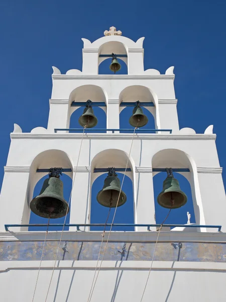 Santorini - The bell tower on the orthodox church of Panagia in Oia (Ia).