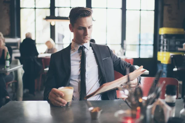 Single young man in suit