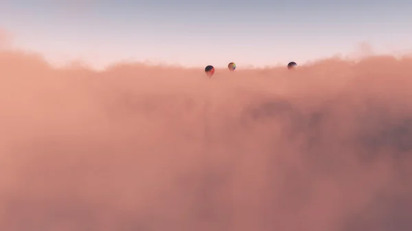 Three hot air balloons