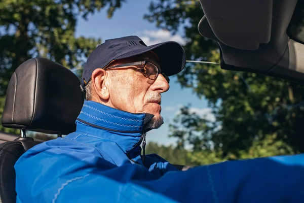 Interior shot of retired man