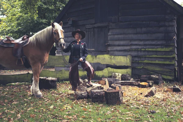 Woman dressed in western style