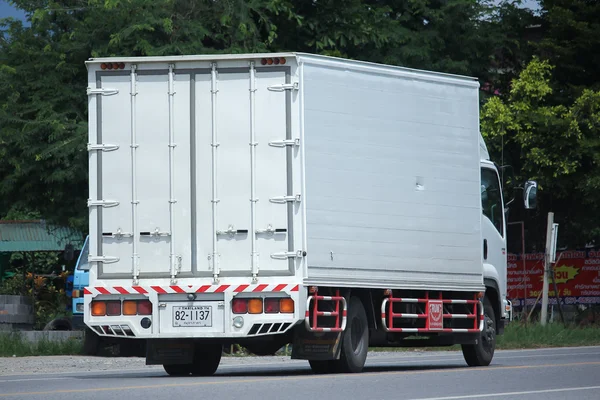 Private White container Cargo truck.