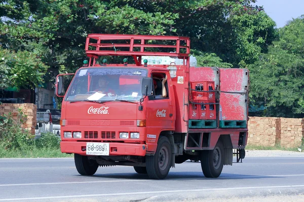 CHIANGMAI, THAILAND -OCTOBER 18 2014: Coca Cola Truck (Coke). Photo at road no 121 about 8 km from downtown Chiangmai, thailand.