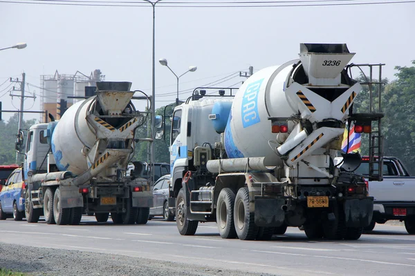 CHIANGMAI, THAILAND - OCTOBER 16  2014: Concrete truck of CPAC Concrete product company. Photo at road no.121 about 8 km from downtown Chiangmai, thailand.