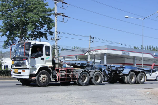Trailer Truck with Crane of Chiangmai PK Transport