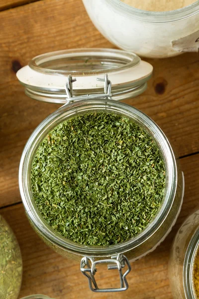 Jar of dried parsley