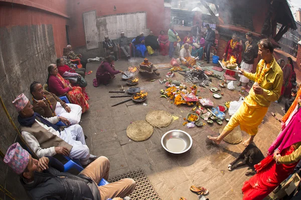 KATHMANDU - NOVEMBER 30: Traditional Ceremony in a Temple in Kat