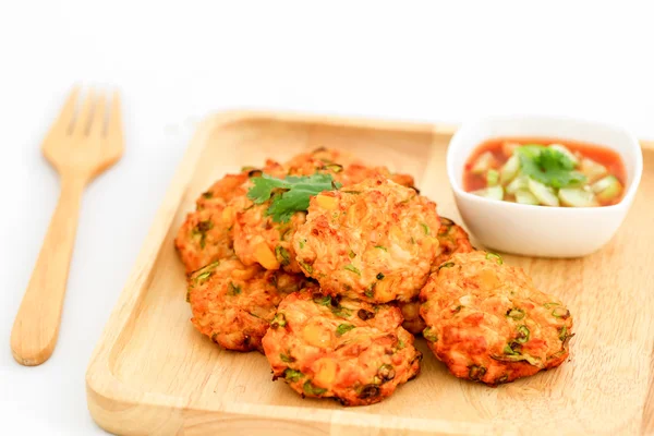 Fried Chicken Cakes, Thai food.  Low fat food good for health.