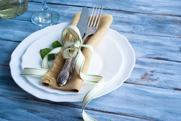 Table setting with napkin