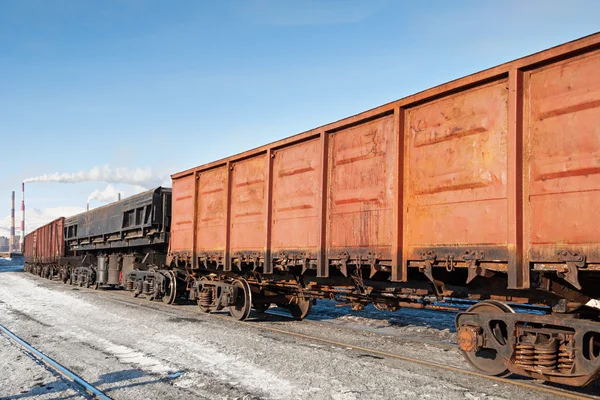 Freight cars at the railway station.