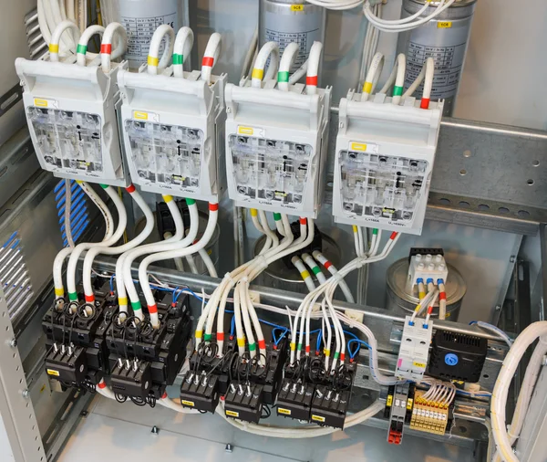 Fragment of circuit in the power control cabinet.