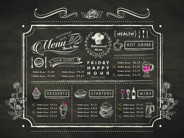 Retro restaurant menu design