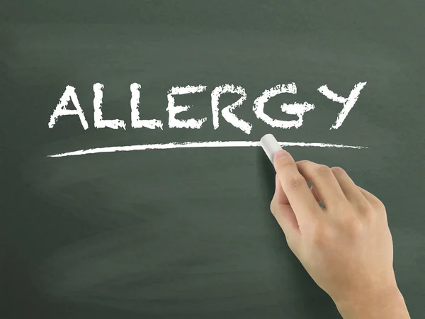 Allergy word written by hand