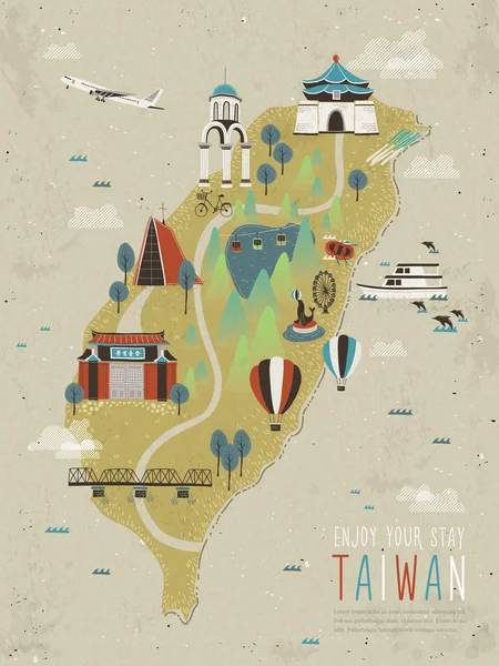 Adorable Taiwan attractions map