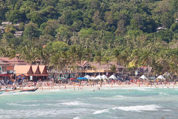 Haad Rin beach before the New Year celebrations. Unidentified people arrived on the island of Koh Phangan, Thailand