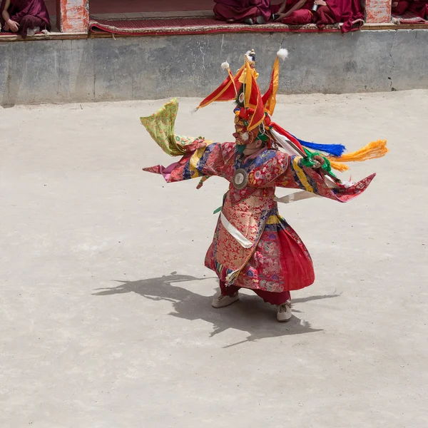 Tibetan Buddhist lamas perform a ritual dance in the monastery of Lamayuru, Ladakh, India