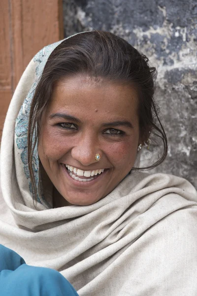 Indian beggar girl on the street in Leh, Ladakh. India
