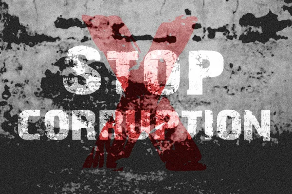 Text for Stop Corruption on grunge background