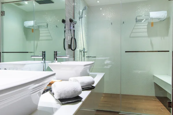 Luxury modern bathroom suite with bath and wc