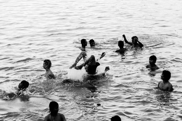 Myanmar children playing in water