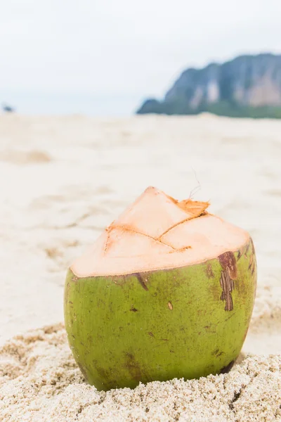 Coconut drink over sea