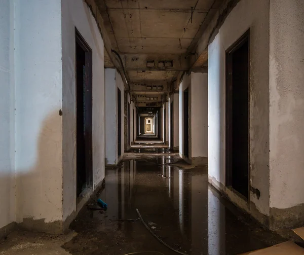 Abandoned building corridor