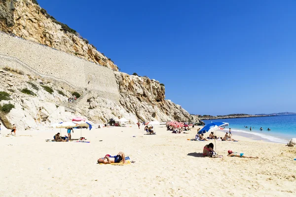 Tourists on famous Kaputas beach near Kas city in Turkey