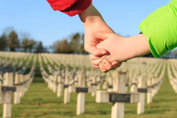 Children walk hand in hand for peace world war 1