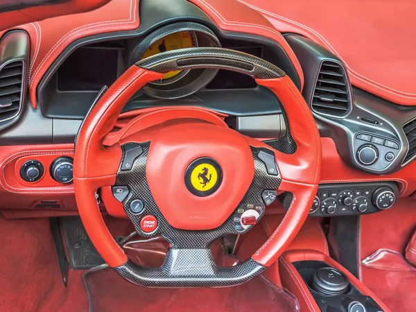 Ferrari 458 Italia red Italian supercar steering wheel and dashb