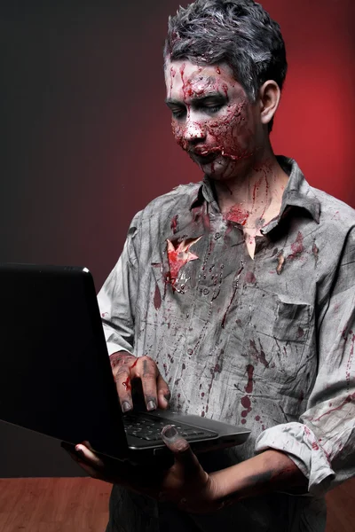 Zombie with laptop