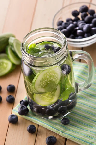Fresh fruit Flavored infused water mix of cucumber and blueberry